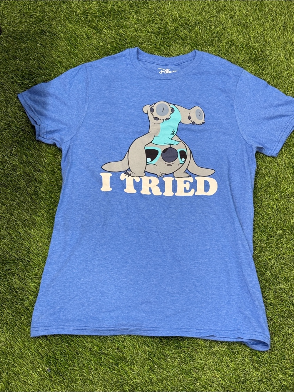 Disney Blue Stitch 'I Tried' Dog-Style Graphic Tee